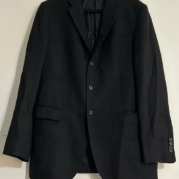 Polo Ralph Lauren Made in Italy Cashmere Blazer Jacket in Black Size 42L Office - Picture 1 of 14